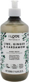 I Love Naturals Lime, Ginger & Cardamon Hand Wash, Natural Oils Of Cardamon, Ginger & Sage, Gently Removes Impurities, Refreshing & Cleansing Formula, 500ml