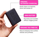 Carbon Theory Charcoal & Tea Tree Soap Bar Face Cleanser for Spot Prone Skin & Travel Soap Case Tin - Activated Charcoal Face Wash Bar, Tea Tree Oil, Shea Butter Soap - Vegan Spot Treatment, 100g