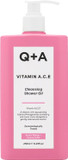 Q+A Vitamin A.C.E Cleansing Shower Oil (250ml), Cleansing Oil Shower Gel Alternative, Body Care, Hydrating Body Wash with Berry & Sea Buckthorn Oils, Tropical Mango & Guava Scent, Moisturises, Soothes