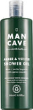 ManCave Amber Vetiver Mens Shower Gel, 500 ml, Body Wash, Natural Ingredients, Vegan, Eco-Conscious and Cruelty-Free, Invigorating Shower Gel for Men with Rich Amber, Fresh Cypress, Body Wash for Men