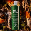 ManCave Amber Vetiver Mens Shower Gel, 500 ml, Body Wash, Natural Ingredients, Vegan, Eco-Conscious and Cruelty-Free, Invigorating Shower Gel for Men with Rich Amber, Fresh Cypress, Body Wash for Men