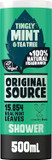 Original Source Mint & Tea Tree Shower Gel, 100 Percent Natural Fragrance, Vegan, Cruelty Free, Paraben Free, Bulk Buy, Pack of 6 x 500 ml