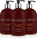 Baylis & Harding Signature Hand Wash Bundle - 3 x 500 ml Sweet Mandarin & Grapefruit, 3 x 500 ml Black Pepper & Ginseng for Men & 3 x 500 ml Jojoba, Vanilla & Almond Oil (9 bottles) - Vegan Friendly