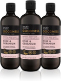 Baylis & Harding Goodness Rose & Geranium Toiletries Bundle: 3 x 500 ml Hand Wash & 3 x 500 ml Body Wash (6 bottles) - Vegan Friendly