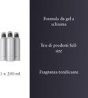 RITUALS Shower Foam Sport, value pack - Gel with Activated Charcoal, Post-Workout Cleansing Foaming Gel - 3 x 200ml