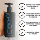 men-ü mens shower gel CITRUS & MINT 500ml tank LASTS UP TO 6 MONTHS. Shower gel men w/ ultra-concentrated formula, longer lasting & high performance. Vegan & eco-friendly mens body wash 500ml