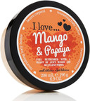 I Love Mango & Papaya Body Butter, 87% Naturally Derived Ingredients, Shea Butter & Coconut Oil for Soft, Hydrated Skin, Moisturizing & Lightly Scented, Natural Fruit Extracts, Vegan-Friendly - 200ml