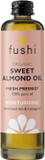 Fushi Sweet Golden Almond Organic Oil 100 ml | Fresh-Pressed | Best for Dull Skin, Dry Hands, Skin Cleansing, Sensitive Skin|Ethical & Vegan Society Approved|Manufactured in the UK