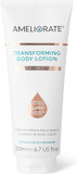 Ameliorate Transforming Body Lotion 200ml - Illuminating Glow Formula | LaB6, Lactic Acid, AHAs | Dermatologically tested, Menopause Friendly