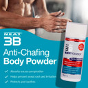 Neat 3B Anti Chafing Body Powder - Medicated Antiperspirant Talcum Powder for Women and Men - Soothing Talc to Prevent Sweat Rash, 125 g