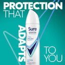 Sure Nonstop Protection Cotton Dry Anti-Perspirant Aerosol Women's Deodorant Spray with Body Heat Activated tech. and a fresh cotton sheets fragrance for 72 hour odour and sweat protection 150 ml