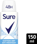 Sure Women Cotton Dry Anti-perspirant Deodorant Aerosol 150 ml