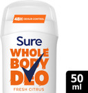 Sure Fresh Citrus Whole Body Deodorant Women's Deodorant Stick with a fresh & airy fragrance for 48 hour odour control 50 ml