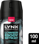 Lynx Fine Fragrance Collection Coconut + Sandalwood Lower Body Spray premium light deodorant spray for 72 hours of freshness 100 ml