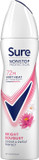 Sure Nonstop Protection Bright Bouquet Anti-Perspirant Aerosol Women's Deodorant Spray with Body Heat Activated tech. and a strawberry & vanilla scent for 72 hour odour and sweat protection 150 ml