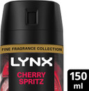 Lynx Fine Fragrance Collection Cherry Spritz Premium Body Spray Men's Deodorant infused with a cherry, red apple & amber scent for 72 hours of freshness 150 ml (Pack of 2)