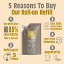 Salt of the Earth - Natural Deodorant Roll On Refill Pouch, x3 Uses - Unscented - Vegan, Long Lasting Protection, Leaping Bunny Approved, Made in the UK - 225ml