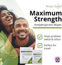 Perspi-Guard Maximum Strength Antiperspirant Wipes 14-Pack - 2 x 7pk Individually-Wrapped Antiperspirant Wipes for Women and Men - Effective Protection Against Excessive Sweating and Odour