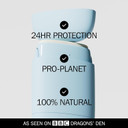 Fussy - Natural Refillable Deodorant - Aluminium Free - 24 Hour Protection - Mint Scent & Ocean Blue Case - Peppermint, Eucalyptus & Sage - Vegan & Cruelty Free - 100% Natural & Effective