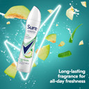 Sure Nonstop Protection Pure Melon Aloe Anti-Perspirant Aerosol Women's Deodorant Spray with Body Heat Activated technology and a melon & aloe scent for 72 hour odour and sweat protection 6x 250 ml