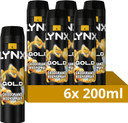 Lynx Gold Bodyspray 48 hours of odour-busting zinc tech deodorant to finish your style 6x 200 ml