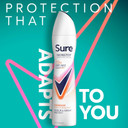 Sure Nonstop Protection Energise Anti-Perspirant Aerosol Women's Deodorant Spray with Body Heat Activated technology and a mandarin & mango scent for 72 hour odour and sweat protection 6x 250 ml
