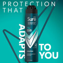 Sure Men Nonstop Protection Sensitive Anti-Perspirant Aerosol Men's Deodorant Spray with Body Heat Activated technology and a clean fragrance for 72 hour odour and sweat protection 6x 250 ml