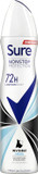 Sure Nonstop Protection Invisible Aqua Anti-Perspirant Aerosol Women's Deodorant Spray with Body Heat Activated technology and white mark protection for 72 hour odour and sweat protection 6x 250 ml