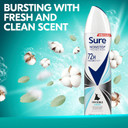Sure Nonstop Protection Invisible Aqua Anti-Perspirant Aerosol Women's Deodorant Spray with Body Heat Activated technology and white mark protection for 72 hour odour and sweat protection 6x 250 ml