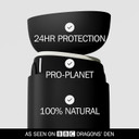 Fussy - Mens Natural Refillable Deodorant - Aluminium Free - 24 Hour Protection - Midnight Black Case & Variety Refill Pack (3 x 40g) - Citrus, Woody & Mint - Vegan & Cruelty Free - 100% Natural
