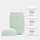 Fussy - Natural Refillable Deodorant - Aluminium Free - 24 Hour Protection - Lime Scent (3 x 40g) & Mint Green Case - Lime, Basil & Mandarin - Vegan & Cruelty Free - 100% Natural & Effective