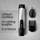 BaByliss Lithium Power Beard Trimmer, Cordless, Including Nose Hair Trimmer, Waterproof, Gifts for Men, Black