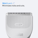 Braun Series 3 Body Groomer for Men, Pubic & Body Hair Trimmer, Waterproof Electric Ball Trimmer & Male Shaver for Sensitive Areas, SkinGuard Grooming Kit with 6 Tools, 80 Min Runtime, BG3575 Grey