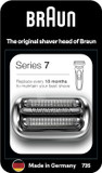 Braun Series 7 Electric Shaver ORIGINAL Replacement Head, Easily Attach Your New Shaver Head, Compatible With New Generation Series 7 Shavers, 73S, Silver