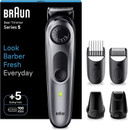 Braun Beard Trimmer Series 5 & Hair Clippers, Beard Trimmer Men Rechargeable, 40 Length Settings, 100-Min Cordless Runtime & Waterproof, BT5440, Silver, Black