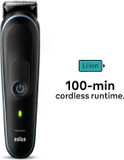 Braun All-in-One Series 5 Grooming Kit, 13in1, Ultra Sharp Blade, 120 Min, SkinGuard for Body, Precise & Efficient Trim, AquaGrip for Under Water Use, AIO5565, Black