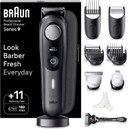 Braun Beard Trimmer Series 9 BT9441, Beard Trimmer Men Rechargeable, Trimmer with Barber Tools and 180-min Runtime, Hair and Beard Trimmers for Men, Black