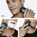 Braun Series 3+ Electric Shaver, 3 Flexible Blades, Wet & Dry Razor for Men with Beard Trimmer Attachment, +5 Combs, Efficiency MicroComb, Made in Germany, 3010BT, Blue