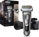 Braun Series 9 Electric Shaver 5, Electric Razor for Men With Clean & Charge Station & Leather Case, Gifts For Him, 2 Pin Bathroom Plug, 9385cc, Graphite Razor