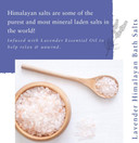 Absolute Aromas Lavender Bath Salts 290g - Natural Pink Himalayan Salt Infused with 100% Pure Lavender French Essential Oil - Relax and soak Tired Muscles