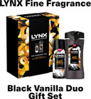LYNX Fine Fragrance Collection Black Vanilla Duo Deodorant Gift Set Body Wash & Body Spray perfect gifts for him 2 piece