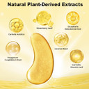 24K Gold Under Eye Patches, 12 Pairs Gel Eye Pads Skincare, Collagen Hyaluronic Acid, Against Dark Circles, Self Care Mask for Bags, Puffiness, Wrinkle Removal, Dermatologically Tested