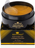 Revitale 24k Gold Under Eye Collagen Patches, Reduce Puffy Eyes & Dark Circles, Illuminate Tired Eye Masks - Firms, Brightens, Energises (Packets - 10 Pair)