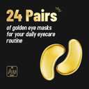 [24 Pair] Golden Eye Mask with Collagen & Hyaluronic Acid - Under Eye Patches for Dark Circles, Puffy Eyes, Wrinkles, and Hydration - Rejuvenating Eye Treatment for Bright, Smooth, and Youthful Skin