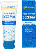 Grahams Natural Face & Eyelid Eczema Cream - Face Cream for Eczema, Dermatitis & Itch Relief - with Colloidal Oatmeal for Dry Skin, Redness & Inflammation | Hypoallergenic & Steroid-Free (50g)