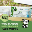 The Cheeky Panda Bamboo Facial Make Up Remover Wipes | Sustainable Face Wipes Eye Makeup Remover | Unscented Pack of 25 Face Wipes | 99% Purified Water