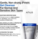 ANUA Moisturizing Gentle Gel Cleanser, Hyaluronic Acid, Squalane, Ceramide, Foaming Facial Korean Cleanser, pH Balance, Daily Hydrating Face Wash, 150ml/5.07fl oz