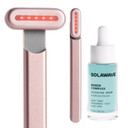 Solawave 4-in-1 Facial Wand and Renew Complex Serum Bundle | Red Light Therapy for Face and Neck | Microcurrent Facial Device for Anti-Aging | Face Massager with Anti-Wrinkle SerumRose Gold