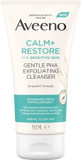 Aveeno Face Calm+Restore Gentle PHA Exfoliating Cleanser (1x 150ml), With Oat Oil and Naturally Derived PHA, Face Cleanser for Sensitive Skin, Exfoliator Gentle Enough for Daily Use