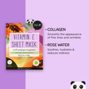Oh K! Vitamin E Sheet Mask, Plumping Effect, With Collagen, Rose Scented, Vegan and Cruelty Free, 43g (Pack of 2)